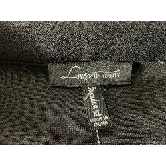 Love University Womens XL Jumpsuit Zip Up Sleeveless Tuxedo Pantsuit Pockets New - Picture 8 of 14